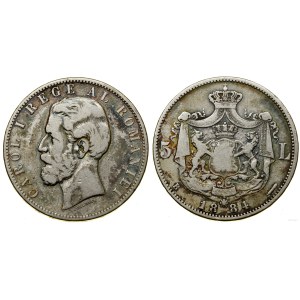 Rumunia, 5 lei, 1884 B, Bukareszt