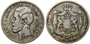 Romania, 5 lei, 1884 B, Bucharest