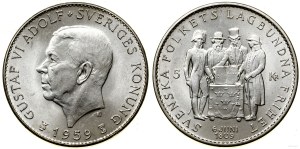 Sweden, 5 crowns, 1959, Stockholm