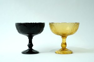 Pair of glass goblets - Medallions - HSG Ząbkowice