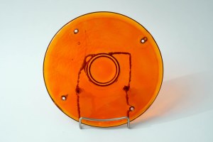 Glass medallion - orange - HSG Ząbkowice