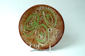 Ceramic decorative platter - A. Trzaska - Friendship