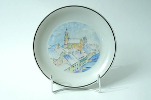 Porcelain platter ,,Old Town - Leszek Nowosielski