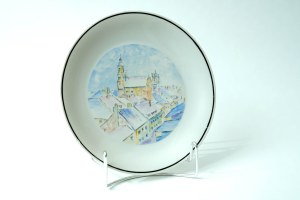 Porcelain platter ,,Old Town - Leszek Nowosielski