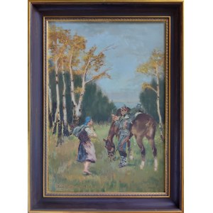 Jerzy Kossak (1886-1955), Żołnierz i dziewczyna, 1930