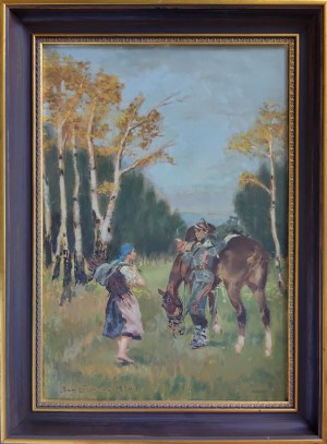 Jerzy Kossak (1886-1955), Soldier and Girl, 1930