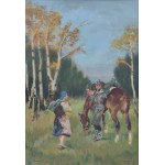 Jerzy Kossak (1886-1955), Żołnierz i dziewczyna, 1930