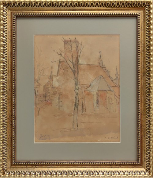 Leopold Gottlieb (1879-1965), Pejzaż z kościołem