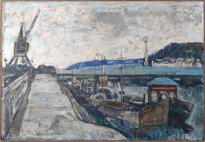 Joseph Pressmane (1904-1967), River Port - Creil, 1958