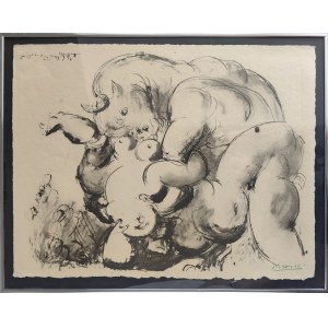 Pablo Picasso (1881-1973), Minotaur (Mitologiczna scena erotyczna), 1967