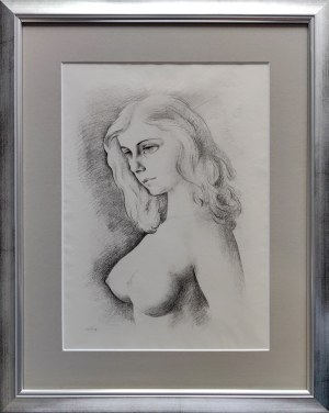 Moses Kisling (1891-1953), Female nude in profile, 1954