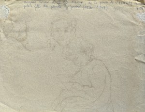 Jean Peske (1870-1949), By the river / figures (double-sided work)
