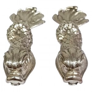 Pair of knife coasters Asian fish, Christofle