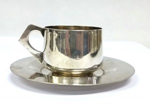 Art Déco silver-plated teacup, France