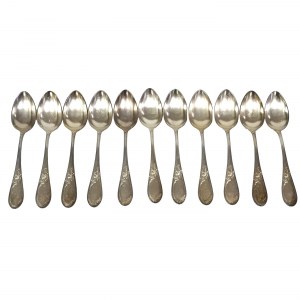 Large silver-plated Art Nouveau cutlery set, Apollo, France
