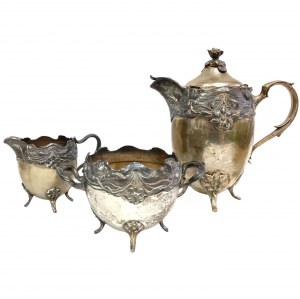Silver-plated Art Nouveau set, ca. 1890