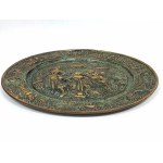 Tavern scene, decorative brass plate, England