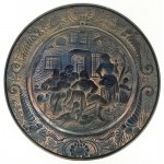 Tavern scene, decorative brass plate, England