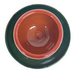 Zestaw ceramicznych kieliszków do jajek vintage, model Pawie oczko z Trojana, Bułgaria