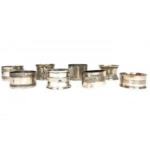 Set of silver-plated napkin rings