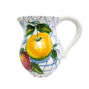 Decorative faience jug, hand-painted