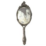 Hand held vintage advertising mirror, Paris