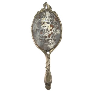 Hand held vintage advertising mirror, Paris
