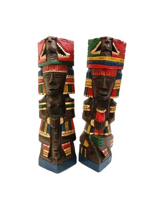 Pair of Aztec totems, Mexico
