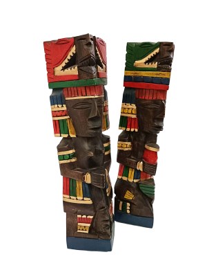 Pair of Aztec totems, Mexico