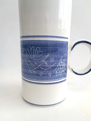 Ceramic pitcher / vase with dove motif
