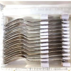 Set of 12 silver-plated cake forks, Ravinet d'Enfert, France