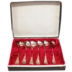 Set of decorative vintage mocha/dessert spoons, MET