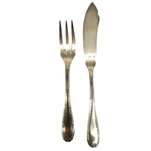 Silver-plated fish cutlery set, François Frionnet, France