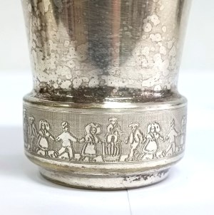 Silver-plated cup / baptismal souvenir, France