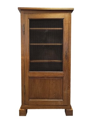 Wooden showcase / bookcase with net vintage