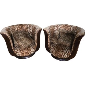 Art Déco pair of tulip armchairs