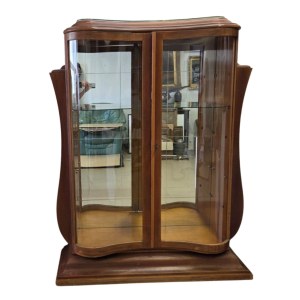 Art Déco showcase with bent glass from the 1930s/40s, France