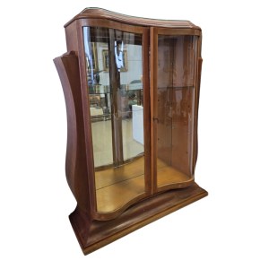 Art Déco showcase with bent glass from the 1930s/40s, France