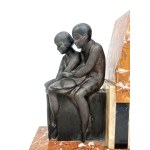 Marmurowy garnitur kominkowy Art Déco, Francja