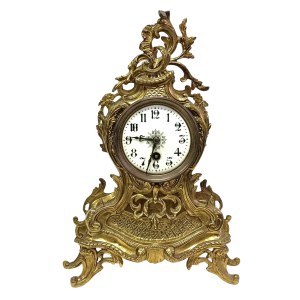 Fireplace suit: clock and two candlesticks in Louis XV / Rococo style