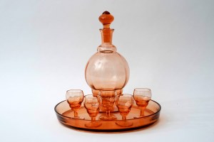 Glass liquor set - HS Hortensia - Pre-war