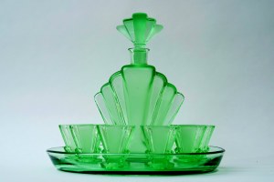 Glass alcohol set - HS Hydrangea - Art Deco