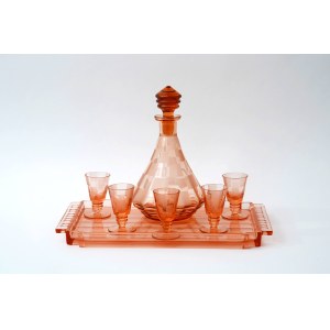 Szklany zestaw do alkoholu - HS Hortensja - Art Deco