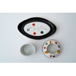 Porcelanowy zestaw palacza - Brydżowy - FP Ćmielów - Ręcznie malowany