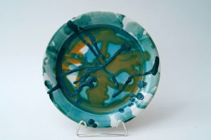 Porcelain abstract platter - E. Jakubaszek - small