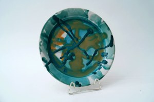 Porcelain abstract platter - E. Jakubaszek - small