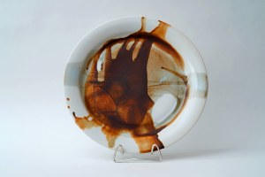 Porcelain abstract platter - E. Jakubaszek - Large