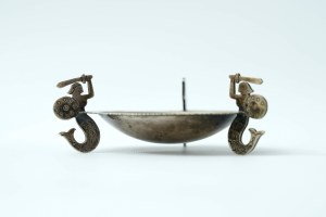 Silver ashtray with Warsaw Mermaids - ORNO - R. Rochacki