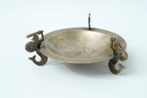 Silver ashtray with Warsaw Mermaids - ORNO - R. Rochacki