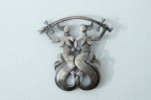 Silver brooch with Mermaids - H. Grunwald - Unique!